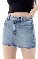 PacSun Light Blue Stretch Mid Rise Denim Mini Skirt