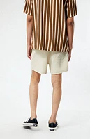 Pacsun Tan Sail Seersucker 4.5" Swim Trunks