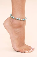 Ettika Starfish & Turquoise Beaded Anklet