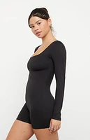 PAC 1980 WHISPER Active Black Cindee Long Sleeve Short Onesie