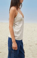John Galt Light Brown Striped Edith Tank Top