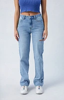 PacSun Eco Light Indigo Ripped Millie Mid Rise '90s Boyfriend Jeans