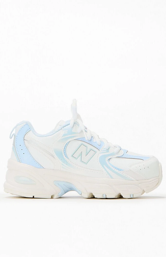 New Balance Kids Off White & Blue 530 Shoes