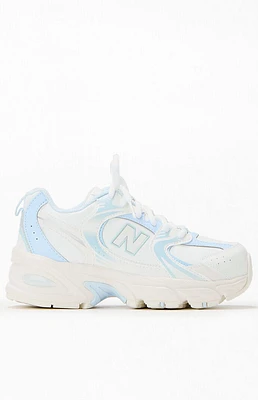 New Balance Kids Off White & Blue 530 Shoes