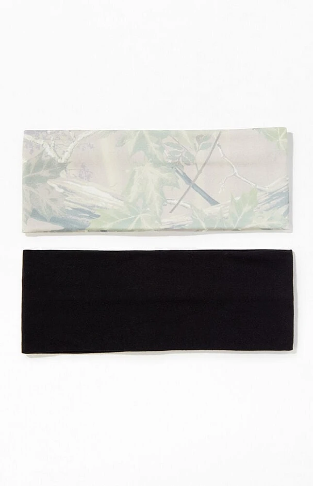 LA Hearts 2 Pack Camo & Black Soft Headbands