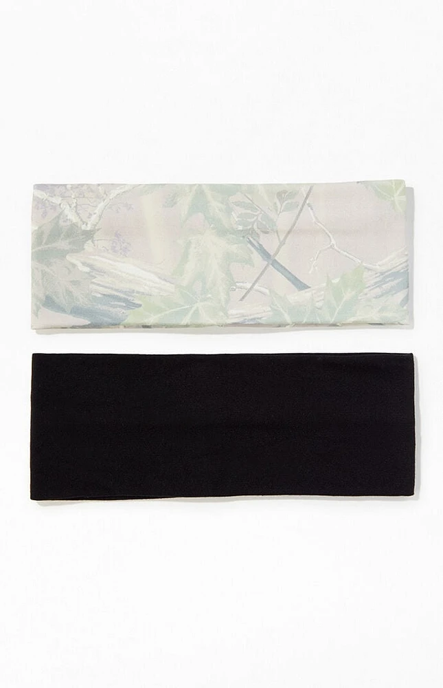 LA Hearts 2 Pack Camo & Black Soft Headbands