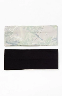 LA Hearts 2 Pack Camo & Black Soft Headbands