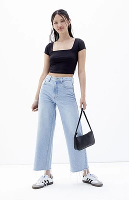 PacSun Light Indigo Cropped Wide Leg Jeans