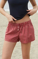 John Galt Red Plaid Keira Boxer Shorts