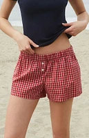 John Galt Red Plaid Keira Boxer Shorts