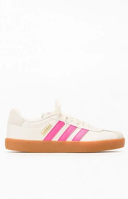 adidas Women's White & Pink VL Court 3.0 Low Sneakers