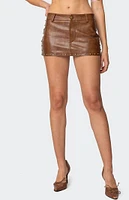 Edikted Studded Faux Leather Mini Skort