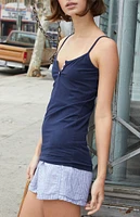 John Galt Navy Button Tank Top