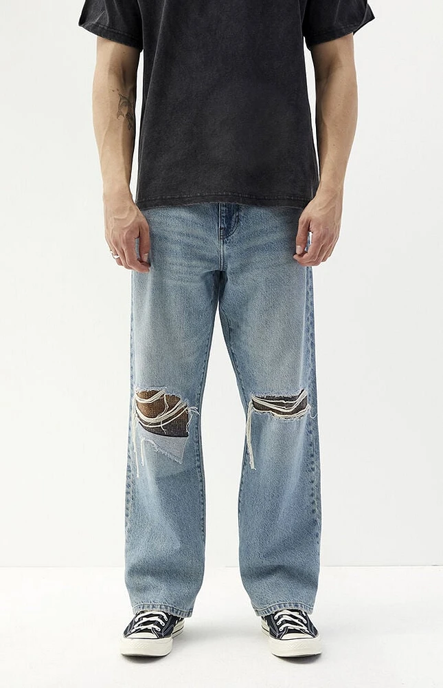 PacSun Medium Indigo Baggy Panel Jeans