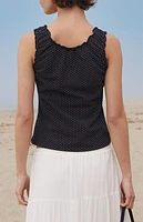 John Galt Black Polka Dot Malena Top