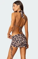 Edikted Zena Leopard Printed Backless Top