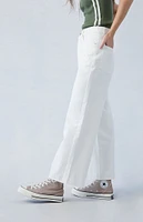 Eco White Cropped Wide Leg Jeans