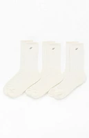 PacSun 3 Pack Embroidered Basic Crew Socks