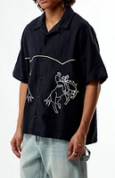 Pacsun Western Embroidered Oversized Resort Camp Shirt
