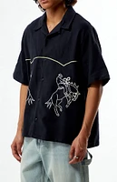 PacSun Western Embroidered Oversized Resort Camp Shirt