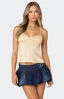 Edikted Blanca Satin Lace Trim Tank Top