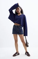 PacSun Dark Indigo Mid Rise Denim Mini Skirt