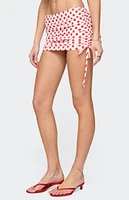 Edikted Zoe Polka Dot Drawstring Mini Skirt