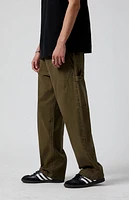 Pacsun Stretch Olive Baggy Carpenter Pants