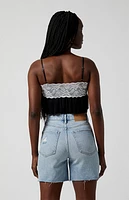 Pacsun Light Indigo Ripped Frayed Denim Dad Shorts