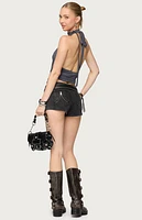 Edikted Two Piece Cowl Neck Scarf Halter Top