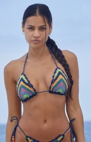 It's Now Cool Chevron Crochet Beaded Triangle Bikini Top