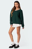 Edikted Donna Denim Pleated Mini Skort