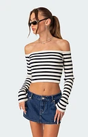 Edikted Miranda Off Shoulder Knit Top