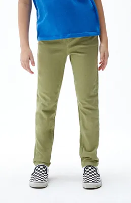 Army Green Pull-On Skinny Jeans