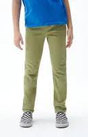 PacSun Kids Army Green Pull-On Skinny Jeans