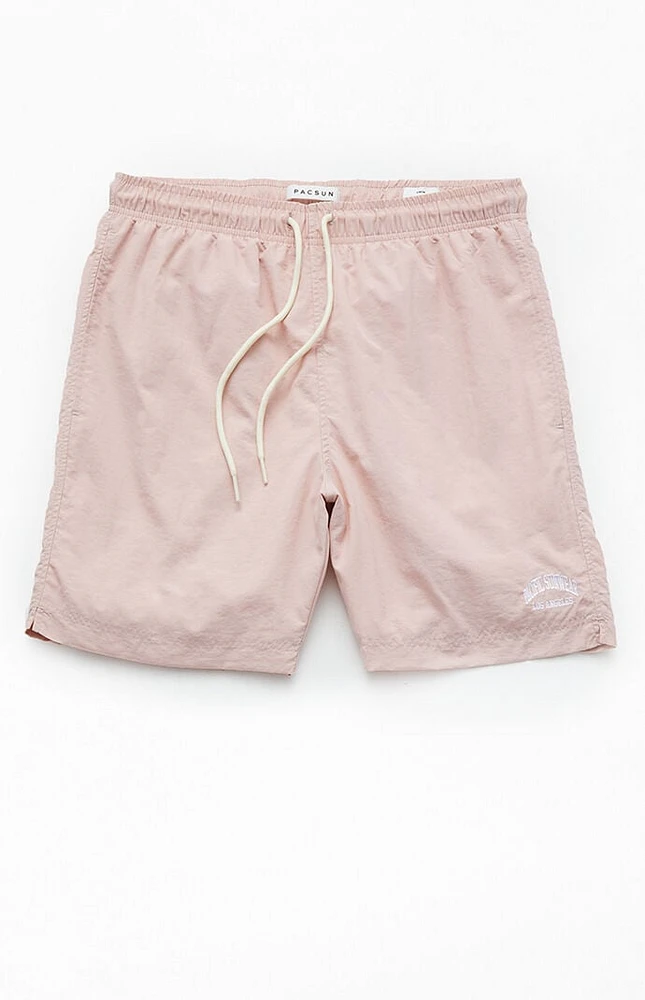 PacSun Lavender Collegiate 6" Swim Trunks