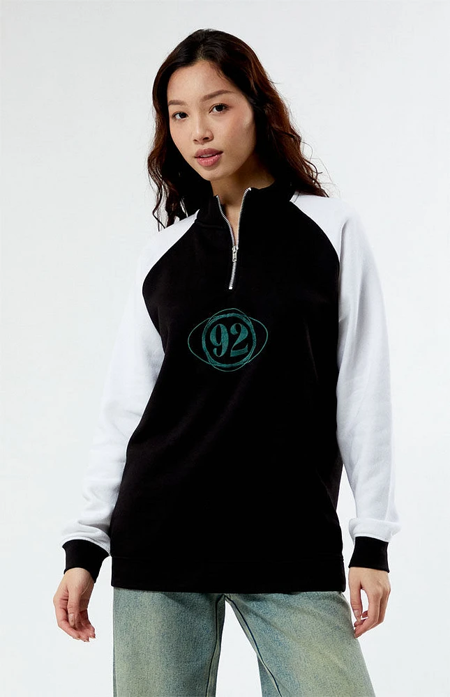 Daisy Street Half Zip Raglan Sweatshirt