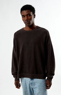 Pacsun Brown Textured Crew Neck Sweater