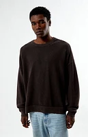 Pacsun Brown Textured Crew Neck Sweater
