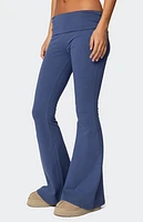 Edikted Aiyana Fold Over Flared Leggings