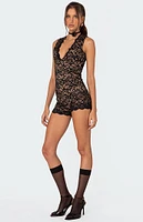 Edikted Melodie V-Neck Lace Romper