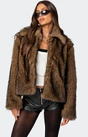 Edikted Mob Wife Faux Fur Jacket