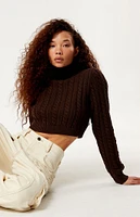 LA Hearts Bailey Cable Knit Cropped Sweater