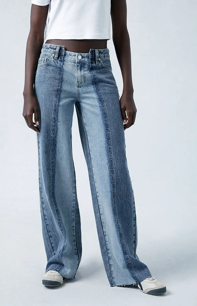 PacSun Eco Two-Tone Indigo Low Rise Baggy Jeans