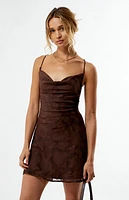 Your Favorite Rose Floral Satin Mini Dress