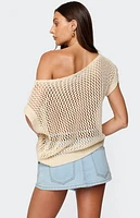 Edikted Trix Off Shoulder Open Knit Top