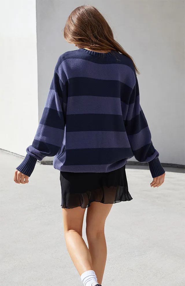 John Galt Green & Navy Brianna Striped Sweater