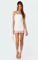 Edikted Seraphina Lace Trim Mini Dress