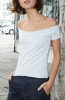 John Galt Striped Bonnie Off-The-Shoulder Top