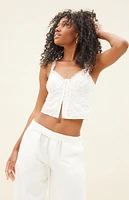 Beverly and Beck Demi Eyelet Ribbon Bow Tank Top